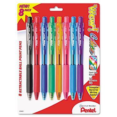 Imagem de Pentel Bk440Bp8M Uau! Caneta Esferográfica Retrátil, 1 Mm, Barril Variado, Tinta Variada, Pacote Com 8 Unidades Multicolorido