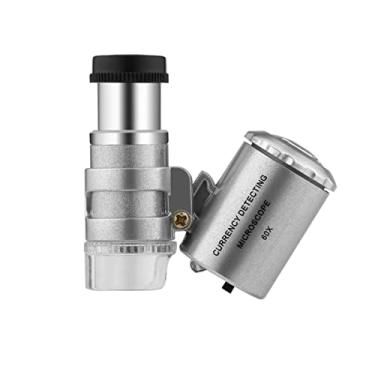 Imagem de Kit de acessórios para microscópio mini microscópio portátil 60X detecção de microscópio de luz LED microscópio Slides