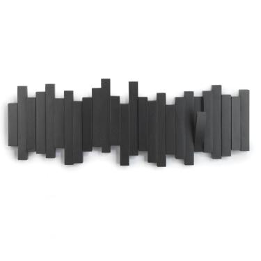 Imagem de Cabideiro de Parede Sticks Plástico 5 Ganchos Preto Umbra