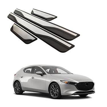 Imagem de GZBFTDH Proteção de Peitoril Soleira da Porta, para Mazda 3 2015-2022 Carro Acessórios, Aço Inoxidável Kick Plate Guard de Pedal de Limiar Protetor, Peças para Automóveis