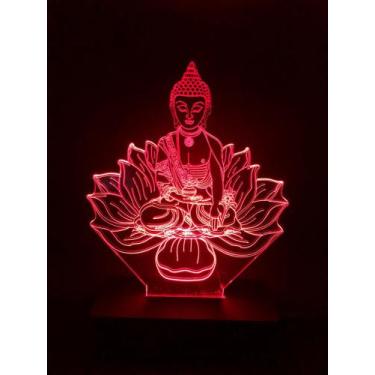 Imagem de Luminária Led, Buda, Budismo, Flor De Lotus, 16 Cores, Abajur, Decoraç