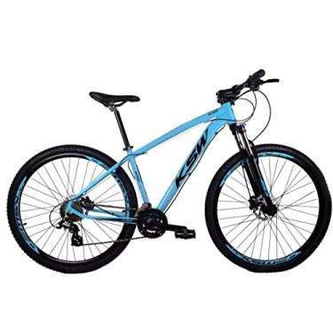 Imagem de Bicicleta Aro 29 KSW 24v Freio Hidraulico Câmbios Shimano Altus Suspensão C/Trava - Azul Bebe 19