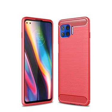 Imagem de HONGYAN Capa de telefone Para Motorola Moto G 5G Plus estojo TPU de fibra de carbono com textura escovada Capa protetora