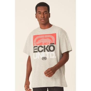 Imagem de Camiseta Ecko Plus Size Estampada Cinza Mescla