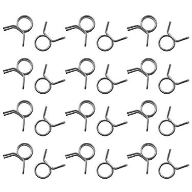 Imagem de JCBIZ 50 peças de braçadeira de mangueira de irrigação 1/4" diâmetro interno aço inoxidável mola dupla grampo de tubo de água para tubo de irrigação de jardim
