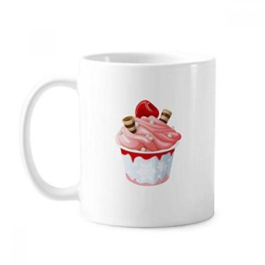 Imagem de Caneca de sorvete doce sabor cereja rosa cerâmica xícara de porcelana café louça