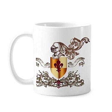 Imagem de Caneca com emblema de armadura medieval Cavaleiros da Europa cerâmica xícara de porcelana de café louça