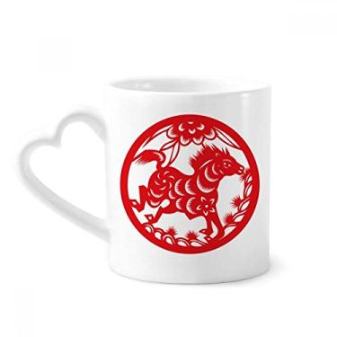 Imagem de Caneca de arte do zodíaco com cavalo de papel com cavalo de porcelana caneca de café cerâmica copo de coração de vidro