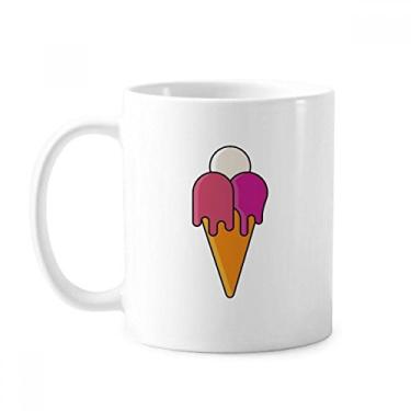 Imagem de Caneca de cerâmica com estampa de cone de sorvete doce derretido vermelho branco cerâmica xícara de porcelana de café louça