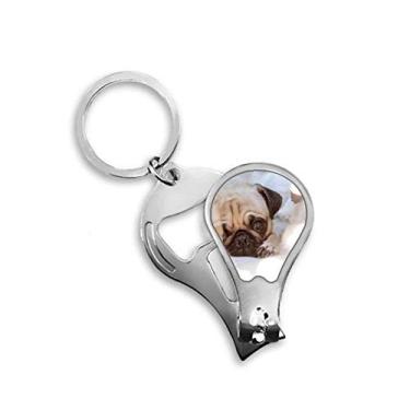 Imagem de Bulldog Pet Animal Lonely Picture Cortador de unhas Abridor Chaveiro Tesoura