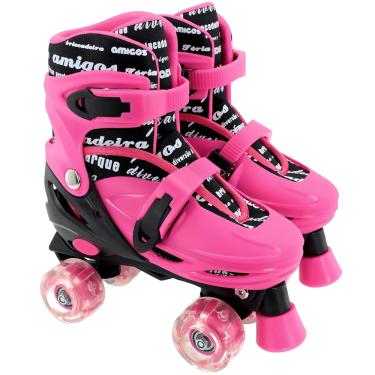 Imagem de Patins Roller Feminino Ajustável Com Luz - Samba Toys