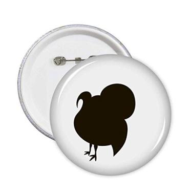 Imagem de Broche de retrato de animal peru preto com emblema de botão para decoração 5 peças