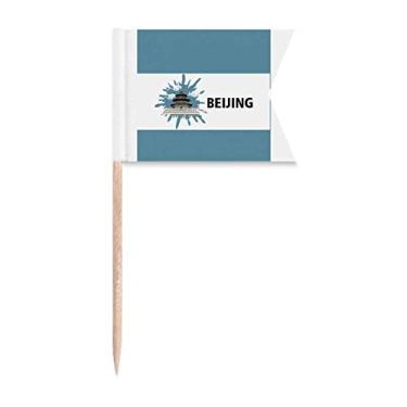 Imagem de China Beijing Temple Heaven Sacred Toothpick Flags Marcação de rotulagem para Bolo Festa Comida Prato de Queijo