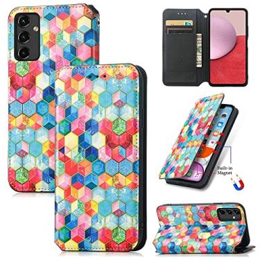 Imagem de Capas de telefone impressas bonitas da moda Samsung Galaxy A14 A 14 5G capa de couro slots magnéticos para cartão carteira clipe de telefone Samsung A14 5G capas (7, Samsung A14 5G)