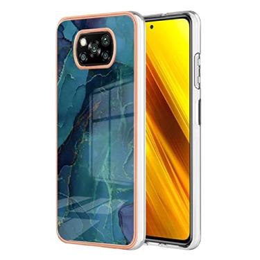 Imagem de Capas de armadura de mármore bonitas compatíveis com Xiaomi Poco X3 NFC X 3 NFC Capa de silicone Moldura Simplicidade Proteção à Prova de Choque (6, Xiaomi Poco X3 NFC)