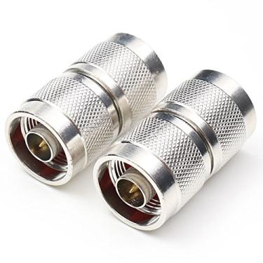 Imagem de ANHAN Conectores N macho para macho N adaptadores macho N conector coaxial tipo N adaptadores Walkie Talkie N adaptadores de cabo coaxial RF 2 pacotes