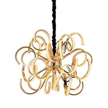 Imagem de Pendente De Led De 80w Em Metal Na Cor Dourado E Acrílico Na Cor Branco Fosco, Com Temperatura De Cor De 3000k, 3200lumens, Medindo 62x46cm New Line 110v