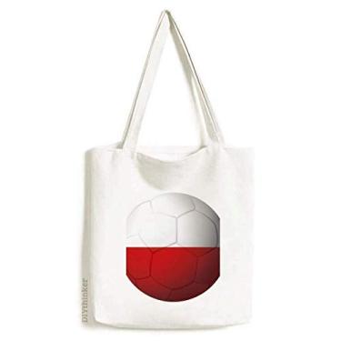 Imagem de Bolsa de compras casual de lona com bandeira nacional da Polônia