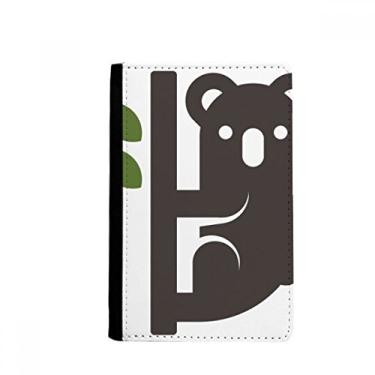 Imagem de Outline Austrália Coala e Eucalipto Porta-passaporte Notecase Burse Capa carteira porta-cartões