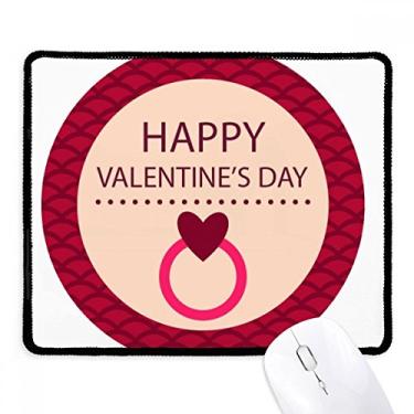 Imagem de Mousepad redondo rosa Happy Valentine's Day Tapete de borracha para jogos