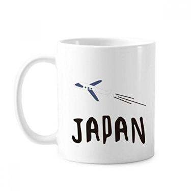 Imagem de Caneca clássica japonesa de viagem de avião Wellcome copo de cerâmica branca presente com alças 350 ml