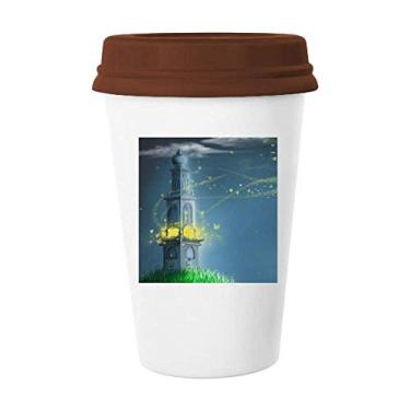Imagem de Caneca de pintura Fuying Lighthouse Silent Night Lighthouse Copo de cerâmica para café