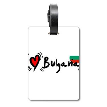 Imagem de I Love Bulgana Bandeira da Palavra Love Coração Ilustração Bolsa Etiqueta Bagagem Cartão Scutcheon Etiqueta