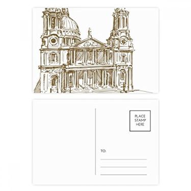 Imagem de St.Paul's Cathedral England London conjunto de cartão postal aniversário correspondência cartão de agradecimento
