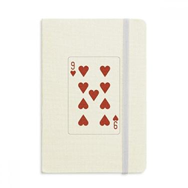 Imagem de Caderno de cartas de baralho com estampa de coração 9, capa dura de tecido, diário clássico
