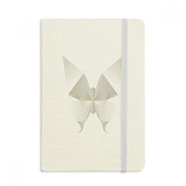 Imagem de Caderno de borboletas brancas com estampa de origami abstrato oficial de tecido capa dura diário clássico