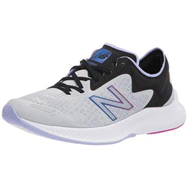 Imagem de New Balance Tênis de corrida feminino Dynasoft Pesu V1, Alumínio claro/preto/roxo místico, 6