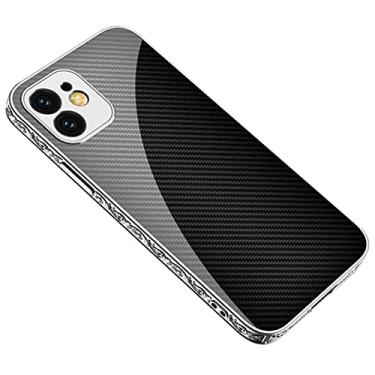 Imagem de DENSUL Capa para iPhone 14 Pro Max/14 Plus/14 Pro/14, capa de vidro temperado, proteção de lente galvanizada antiarranhões, borda dourada em relevo ultrafina para carregamento sem fio, preta, 14 pro max 6,7 polegadas