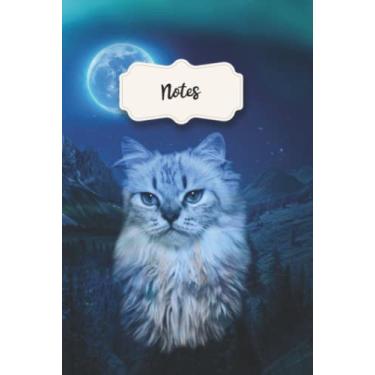Imagem de Blue Luminous Fuzzy Space Kittens In The Mountains Moon View Composition Journal: Ruled Paper Notebook Journal | Wide Blank Journal for Women Men ... School College | 120 Page Notebook 6x9 inches