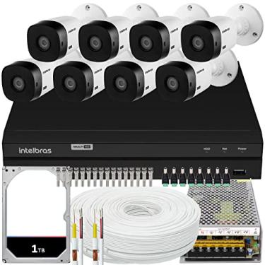 Imagem de Kit Cftv Monitoramento 8 Cameras Intelbras 1208 1T 200m cabo