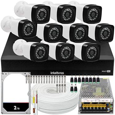 Imagem de Kit 10 cameras seguranca 2 mp Full HD DVR Intelbras 1016 2TB