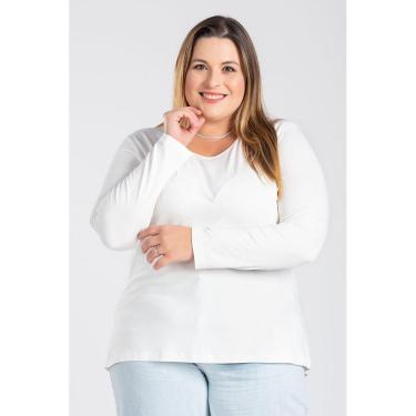 Imagem de Blusa Manga Longa Mullet Feminina Plus Size em Malha de Viscose com Elastano - Serena