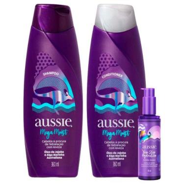 Imagem de Kit Shampoo Aussie Mega Moist Super Hidratação 360ml + Condicionador 3