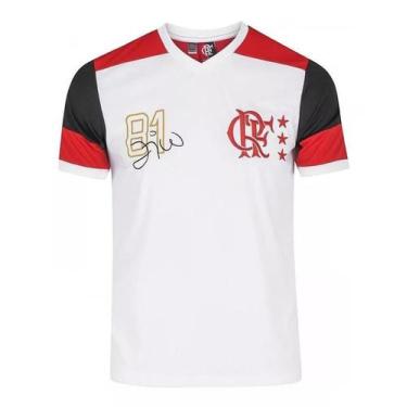 Imagem de Camiseta Retro Zico 1981 Flamengo Branco - Licenciada - Braziline