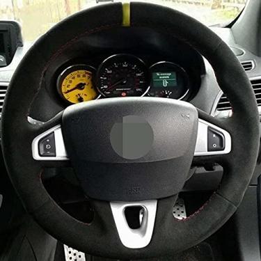 Imagem de BORATO Cobertura de volante de camurça para carro, para Renault Megane 3 (Coupe) RS 2010 2011 2012 2013 2014 2015 2016