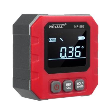 Imagem de CIADAZ 4 * 90 ° Inclinômetro digital portátil retroiluminação Transferidor digital Medidor de inclinação Régua de ângulo digital Transferidor multifuncional magnético de cinco lados com função de rete