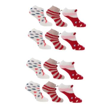Imagem de SOIMISS 6 Pares Meias De Natal Meia De Natal Fofinha e Felpuda Meias De Papai Noel Meias De Chinelo De Lã Coral Favor De Festa De Natal Poliéster Meias De Dormir Mantenha Morno