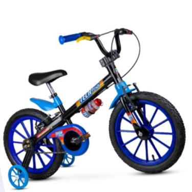 Imagem de Bicicleta Infantil Nathor Aro 16 Tech Boys Com Rodinha Azul/Preta