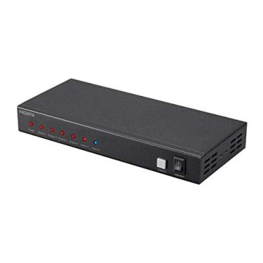 Imagem de Monoprice Blackbird 4K 2x4 HDMI divisor e interruptor – Preto | 4K @ 30Hz Dolby TrueHD Suporte e amplificador integrado de ajuste automático