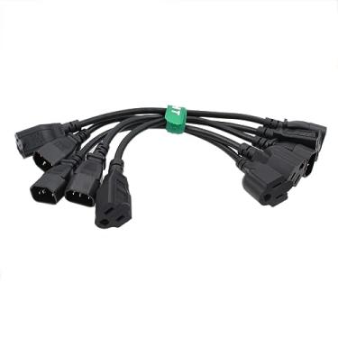Imagem de HangTon Pacote com 5 cabos adaptadores UPS PDU IEC320 C14 macho para NEMA 5-15R fêmea para monitor de computador PC 10A 30 cm