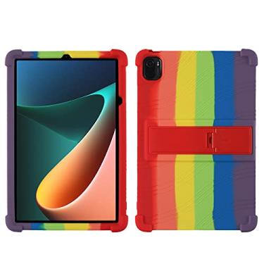 Imagem de QYiiD Capa para Xiaomi Mi Pad 6 /MiPad 6 Pro 11 polegadas 5G 2021, capa protetora de silicone leve para crianças macia contra choque para Mi Pad 6/6 Pro, arco-íris