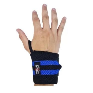 Imagem de Munhequeira Musculação e Crossfit Lpo Elástica Alta Compressão (Azul)