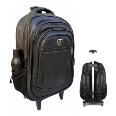 Imagem de MOCHILA PRETA MALA VIAGEM COM CARRINHO REFORÇADA 40L