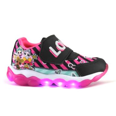 Imagem de Tênis Infantil Escolar Com LED Meninas Lol Personagem Moda (Preto/Pink, BR, Criança de 9 a 12 anos, Numérico, 23)