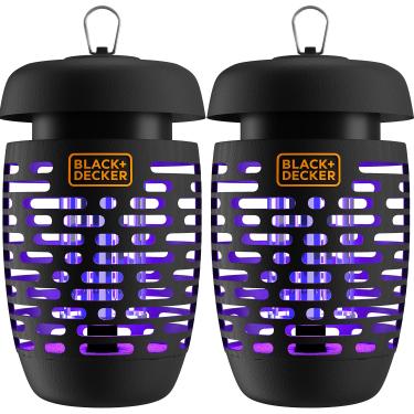 Imagem de BLACK + DECKER Bug Zapper Electric Lantern with Insect Tray, Cleaning Brush, Light Bulb & Waterproof Design for Indoor & Outdoor Flies, Gnats & Mosquitoes Up to 625 Square Feet- 2 Pack