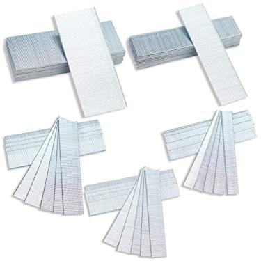 Imagem de PINOZE Pregos de calibre 18 galvanizados, 5000 unidades (5 cm, 3-1/4", 1 ", 3/4", 5/8 polegadas) 18GA Pregos sortidos e pequenos com acabamento sortido para pistola pneumática, elétrica Brad Nailer Gun